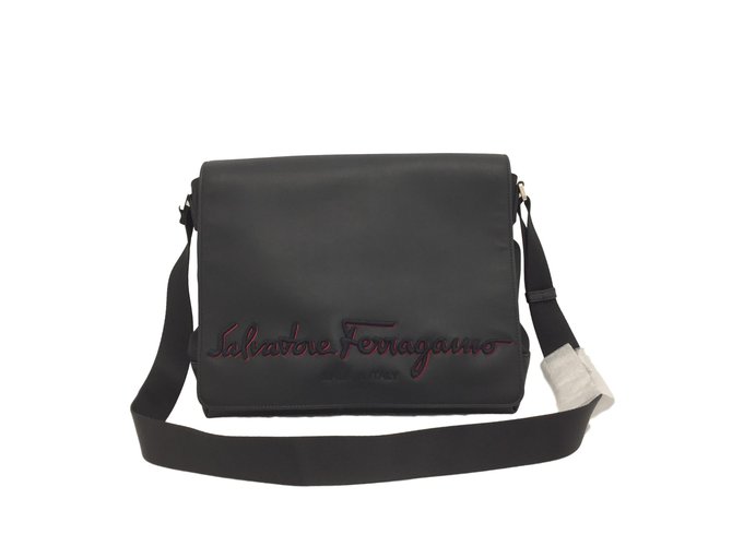 Salvatore Ferragamo Bags Briefcases Black Leather  ref.75408