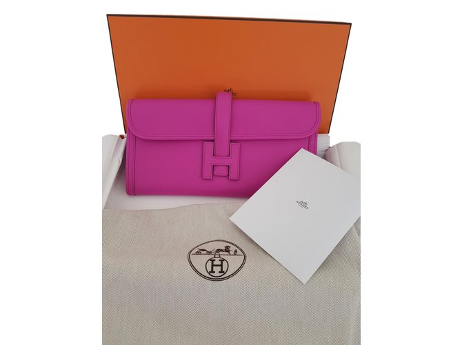 Hermès Jige Pink Leather  ref.75427