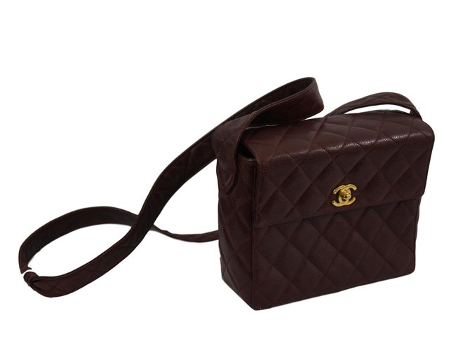 Chanel Handbags Brown Leather  ref.75435