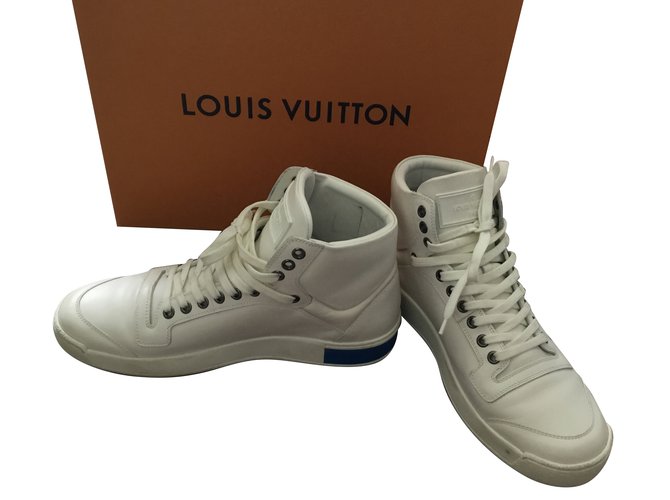 Louis Vuitton Turnschuhe Weiß Leder  ref.75462