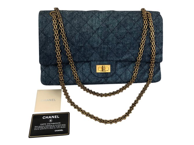 Chanel 2.55 Azul John  ref.75480