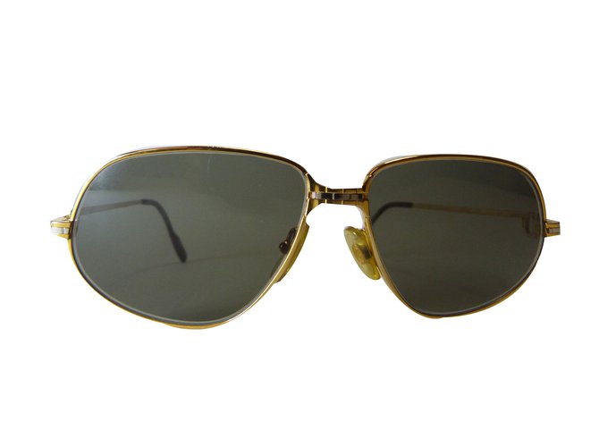 Cartier Oculos escuros Dourado Metal  ref.75483