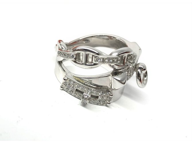 Hermès Weißgold und Diamant Alchimie Ring Silber  ref.75529