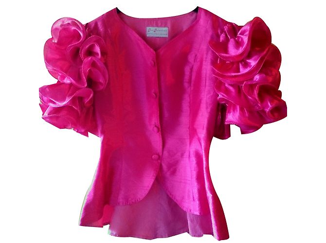 Autre Marque Top de satén de seda rosa Veni Infantino