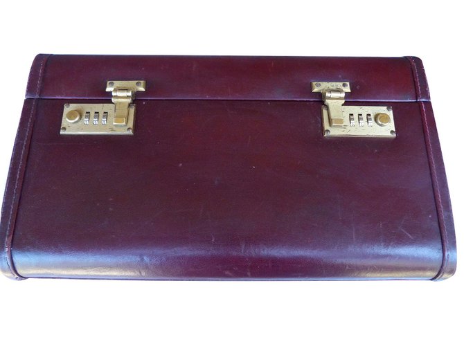 Lancel Travel bag Dark red Patent leather  ref.75583