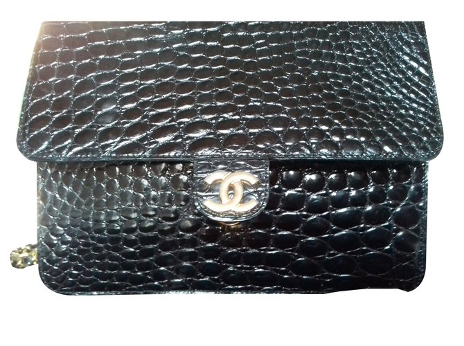 Chanel TIMELESS Black Exotic leather  ref.75592