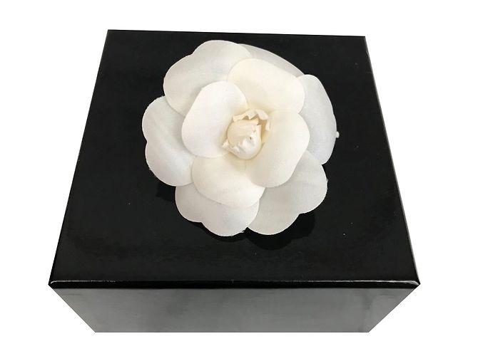 Chanel Pins e spille Bianco Seta