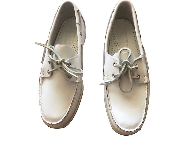 Mocassini Sebago Docksides in pelle bianca Bianco 