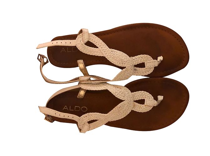Aldo T Sandalen aus Leder weiß