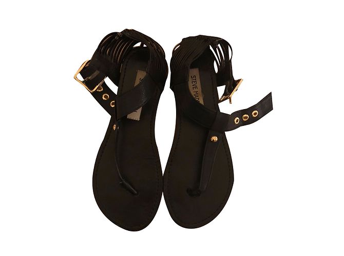 Sandali Steve Madden in pelle nera taglia 36 Nero