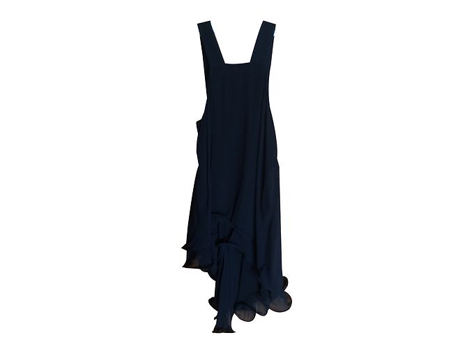 Autre Marque Schwarzes Kleid aus Rayon mit asymmetrischem Rücken