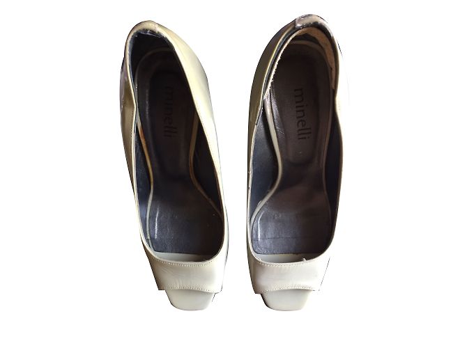 Minelli Grey Leather Heels 36