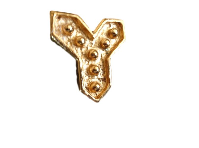 Yves Saint Laurent Pins & brooches Golden Metal  ref.75748