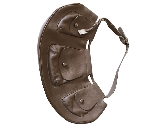 Bolsa de mão Lancel em couro bege