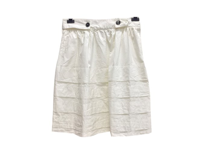 Yves Saint Laurent Skirts White Cotton  ref.75780
