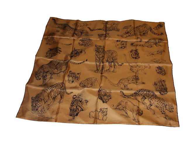 Hermès Sciarpe di seta Marrone