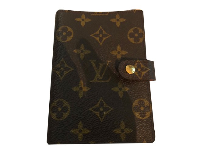Louis Vuitton Monederos, carteras, casos Marrón oscuro Cuero Lienzo  ref.75843