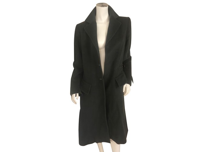 Hermès Coats, Outerwear Olive green Cashmere  ref.75857