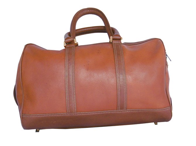Autre Marque Bolso satchel Boston de cuero marrón camello de Enrique Loewe Knappe Castaño  ref.75864
