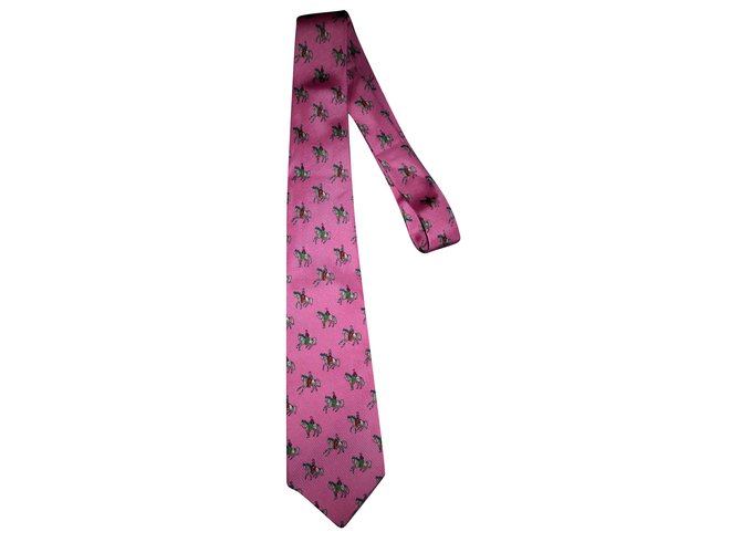 Hermès ties Pink Silk  ref.75959