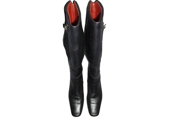 Autre Marque Mosquitos Stiefel aus schwarzem Leder 38