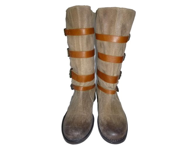 Balmain boots Sand Leather  ref.75971