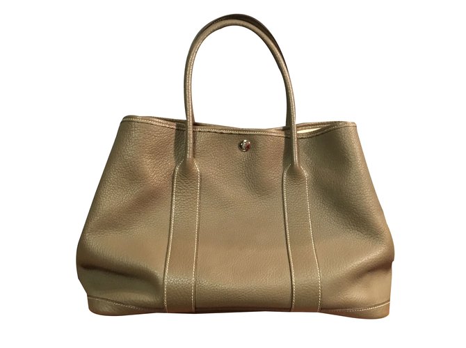 Hermès Garden Party Taupe Leather  ref.76001