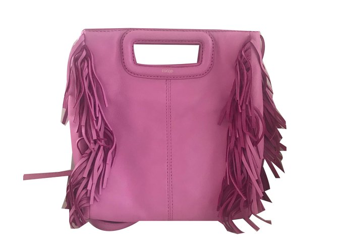 Maje M Bag Pink Leather  ref.76021