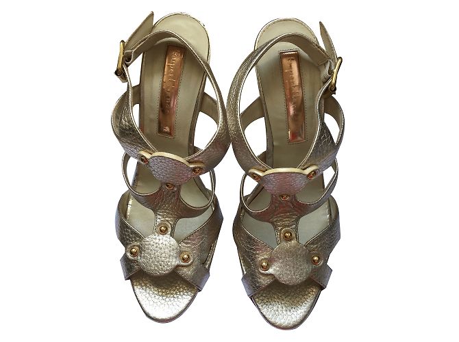 Sandali Rupert Sanderson in pelle dorata D'oro