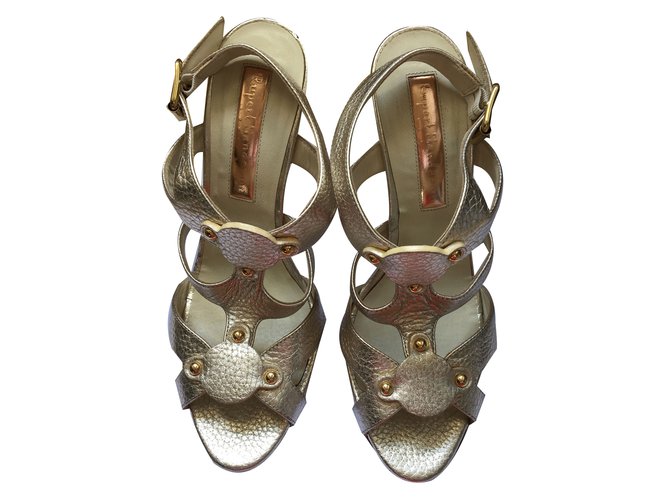 Rupert Sanderson sandals Golden Leather  ref.76035