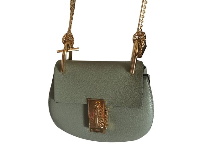 Chloé Drew nano Cuir Vert  ref.76042