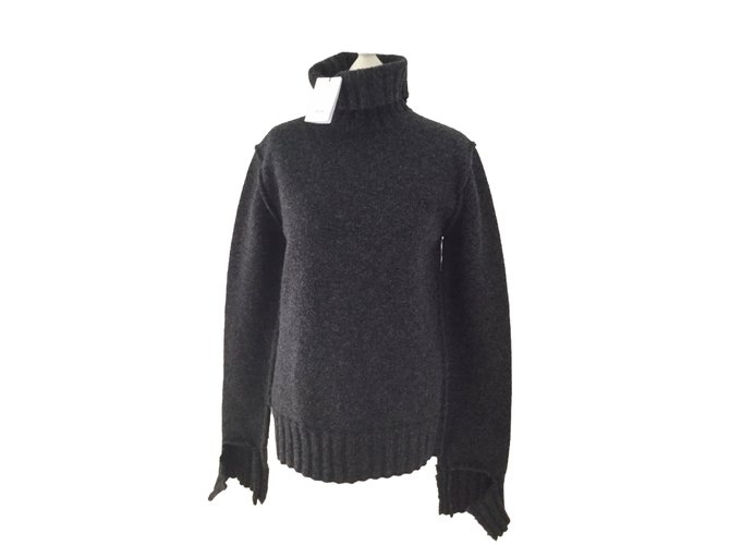 Céline Knitwear Dark grey Wool  ref.76118