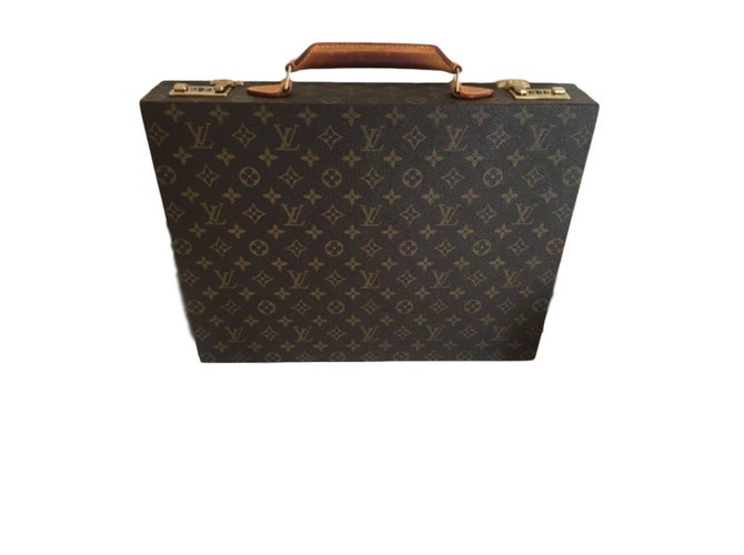 Louis Vuitton Taschen Aktentaschen Braun Leder Leinwand  ref.76101