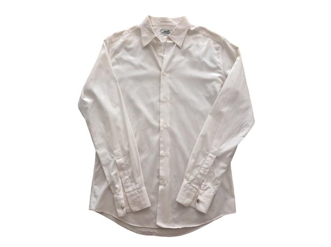 Hermès Camisa Blanco Algodón  ref.76158