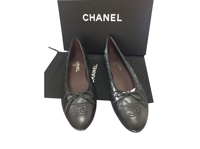 Chanel Bailarinas Acolchoadas Preto