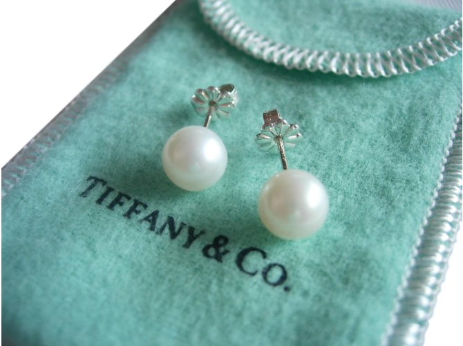 Tiffany & Co Brincos Branco Prata  ref.76219