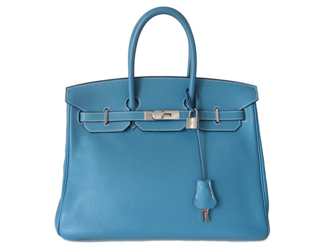 Hermès Birkin 35 Blue Leather  ref.76268