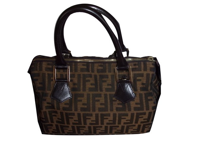 Fendi Handbags Dark brown Cloth  ref.76319