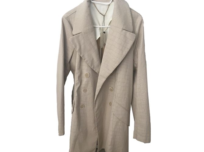 Trench coat One step bege de algodão