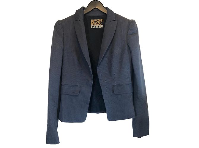 Giacca Sportmax in cotone a righe blu