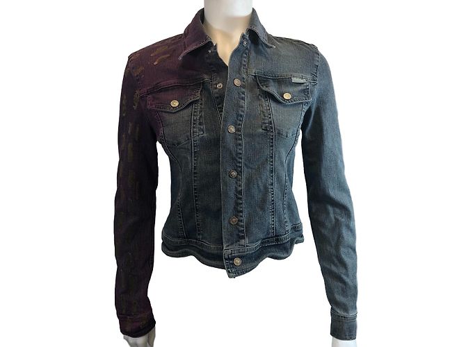 Chaqueta vaquera Versace azul de algodón