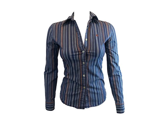 Camicia Polo Ralph Lauren a righe in cotone blu XS
