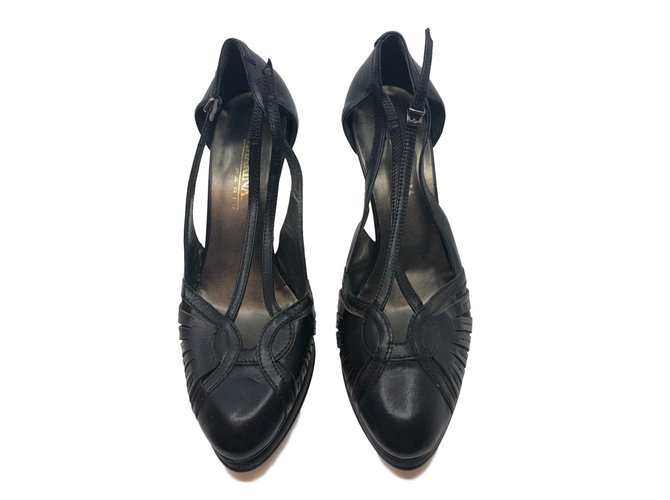 Autre Marque San marina Heels Black Leather  ref.76443