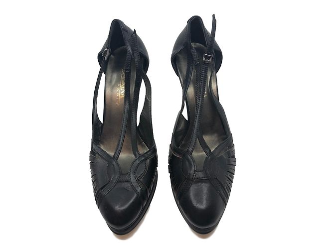 Autre Marque San Marina Pumps aus schwarzem Leder