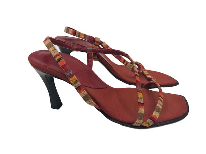 Sandalias Kenzo de cuero y tela rojas 39