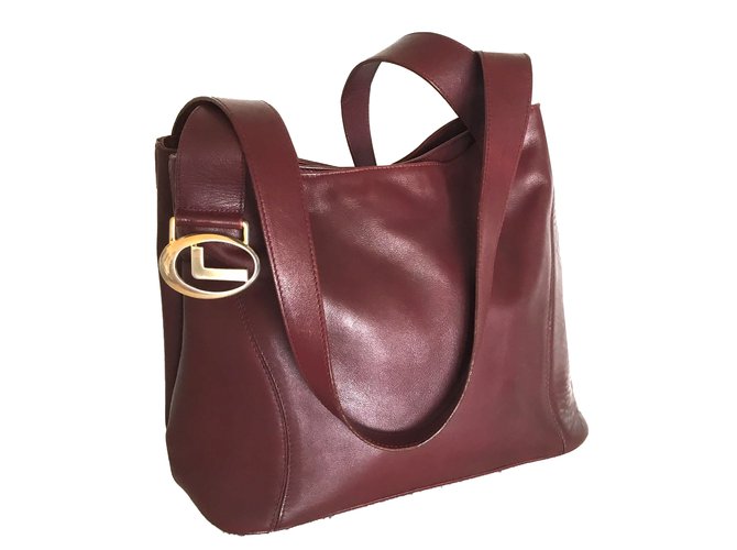 Lancel Handbags Dark red Leather  ref.76452
