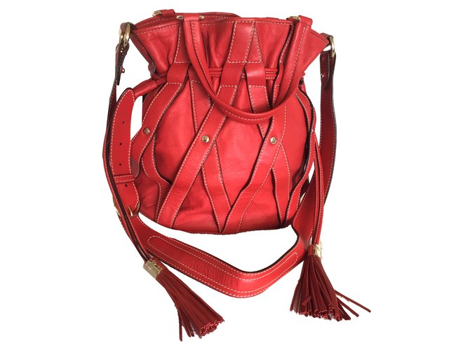 Premier Flirt Lancel Handbags Red Leather  ref.76461