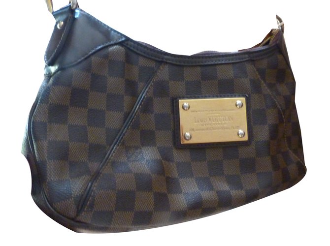 Louis Vuitton Handbags Dark brown Leather Cloth  ref.76497