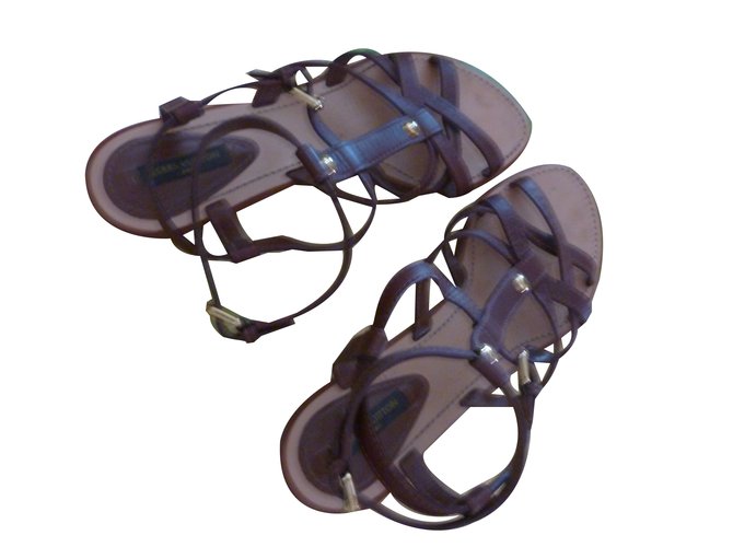 Louis Vuitton sandals Dark brown Leather  ref.76502