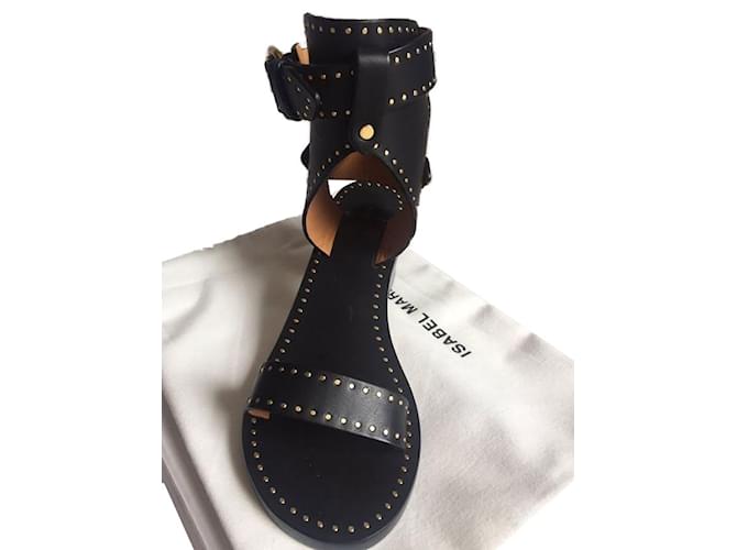 behang geleider koppeling Isabel Marant sandals Black Leather ref.76527 - Joli Closet